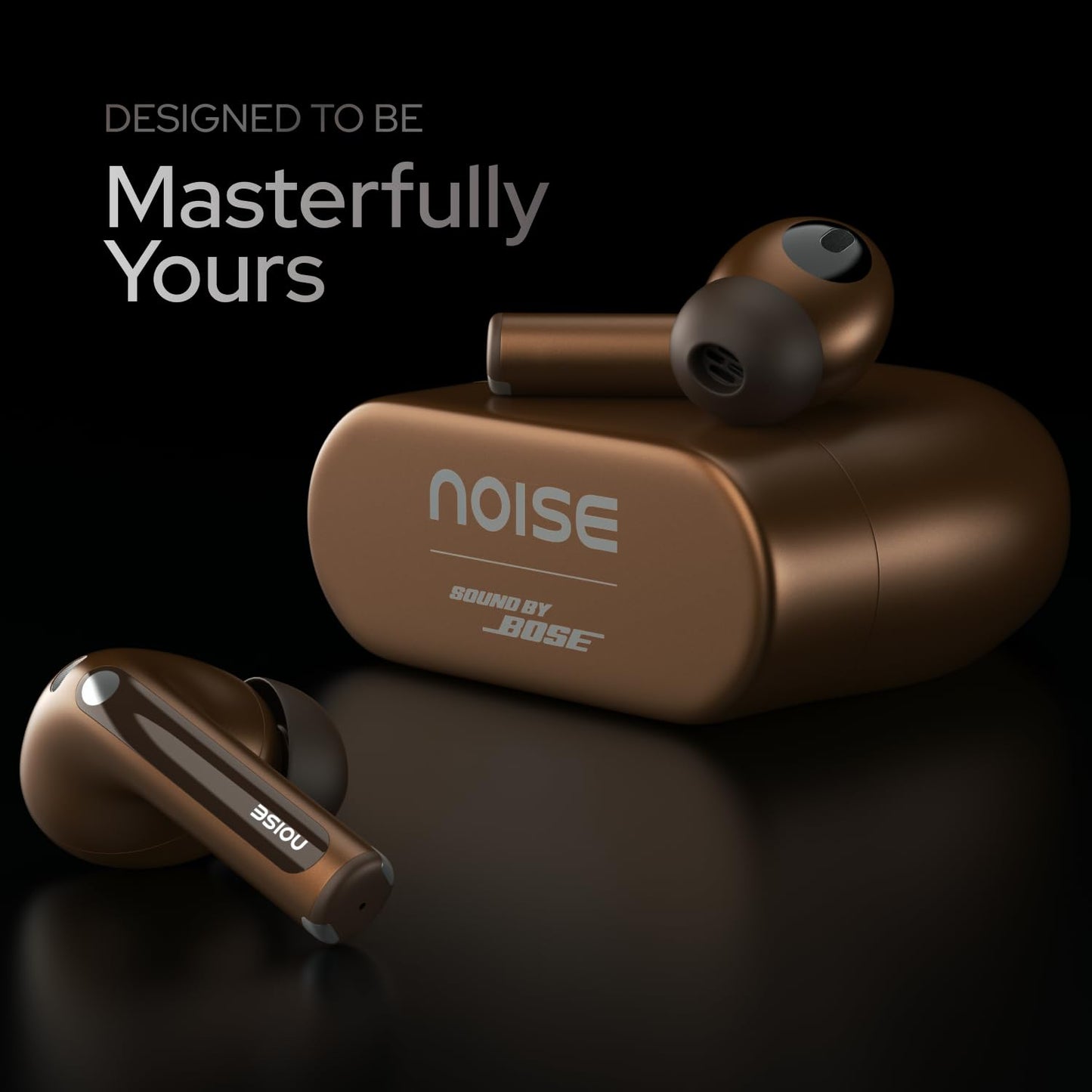 Noise Master Buds, Sound by Bose in-Ear Bluetooth Earbuds, Up to 49dB Adaptive ANC, LHDC 5.0, Immersive Spatial Audio, 44H Playtime with 6 mic ENC, Dual Pairing, IPX5 Ear Buds TWS (Titanium)