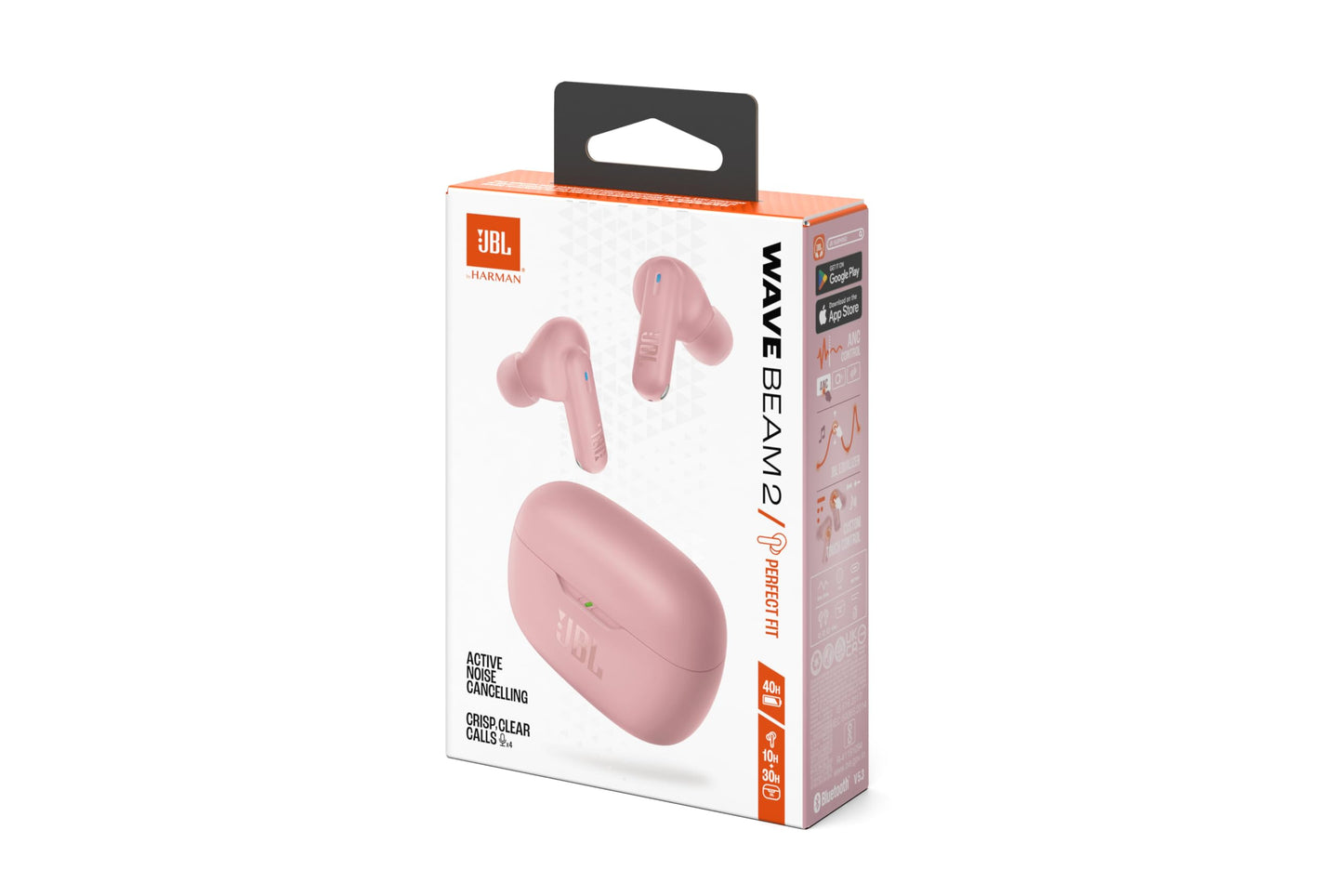 JBL Wave Beam 2 Ear Buds Wireless BluetoothV5.3, Active Noise Cancellation Earbuds,Multi Connect, App for Customized Extra Bass Eq, Relax Mode,Speed Charge, 40H Playback, Fast Pair,4 Mics,IP54(Black)