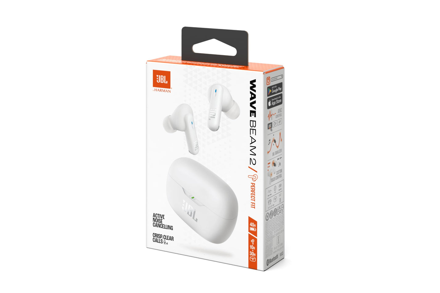 JBL Wave Beam 2 Ear Buds Wireless BluetoothV5.3, Active Noise Cancellation Earbuds,Multi Connect, App for Customized Extra Bass Eq, Relax Mode,Speed Charge, 40H Playback, Fast Pair,4 Mics,IP54(Black)