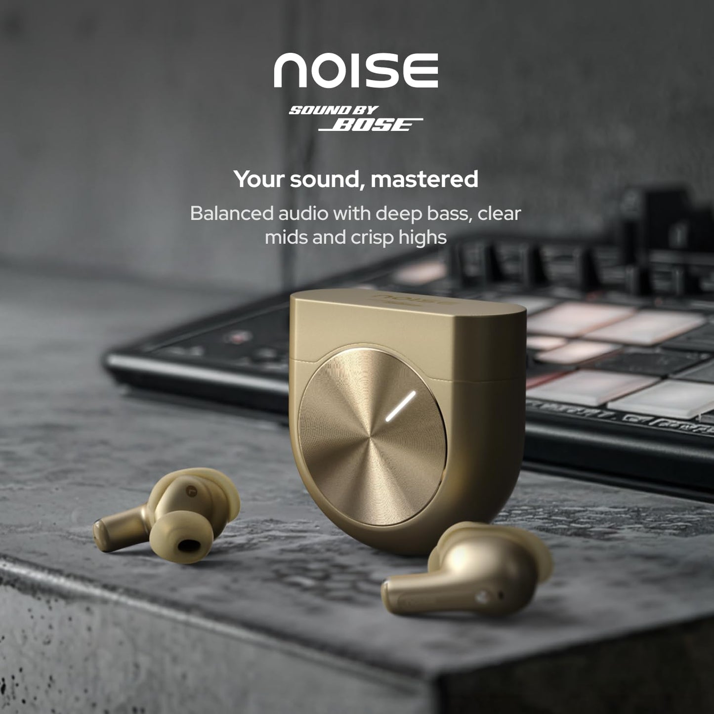 Noise Master Buds 2 with Sound by Bose (2026),51dB Adaptive ANC, Hi-Res LHDC Audio,360° Spatial Audio with Head Tracking, 6-mic ENC, Dual Pairing, Fast Charge & BT v6.1 (Carbon)