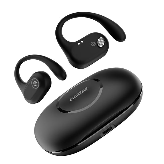 Noise Pure Pods Wireless Open Ear Earbuds with AirWave™ Technology,Up-to 80H Playtime,Quad Mic with ENC,16mm Neodymium Dynamic Driver,Detachable Pure Band,BTv5.3 (Zen Beige)