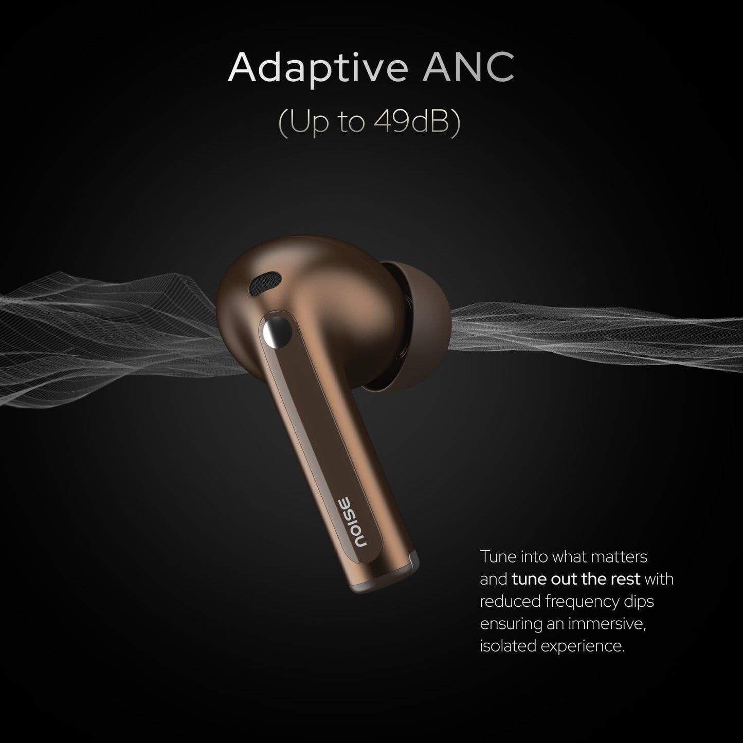 Noise Master Buds, Sound by Bose in-Ear Bluetooth Earbuds, Up to 49dB Adaptive ANC, LHDC 5.0, Immersive Spatial Audio, 44H Playtime with 6 mic ENC, Dual Pairing, IPX5 Ear Buds TWS (Titanium)
