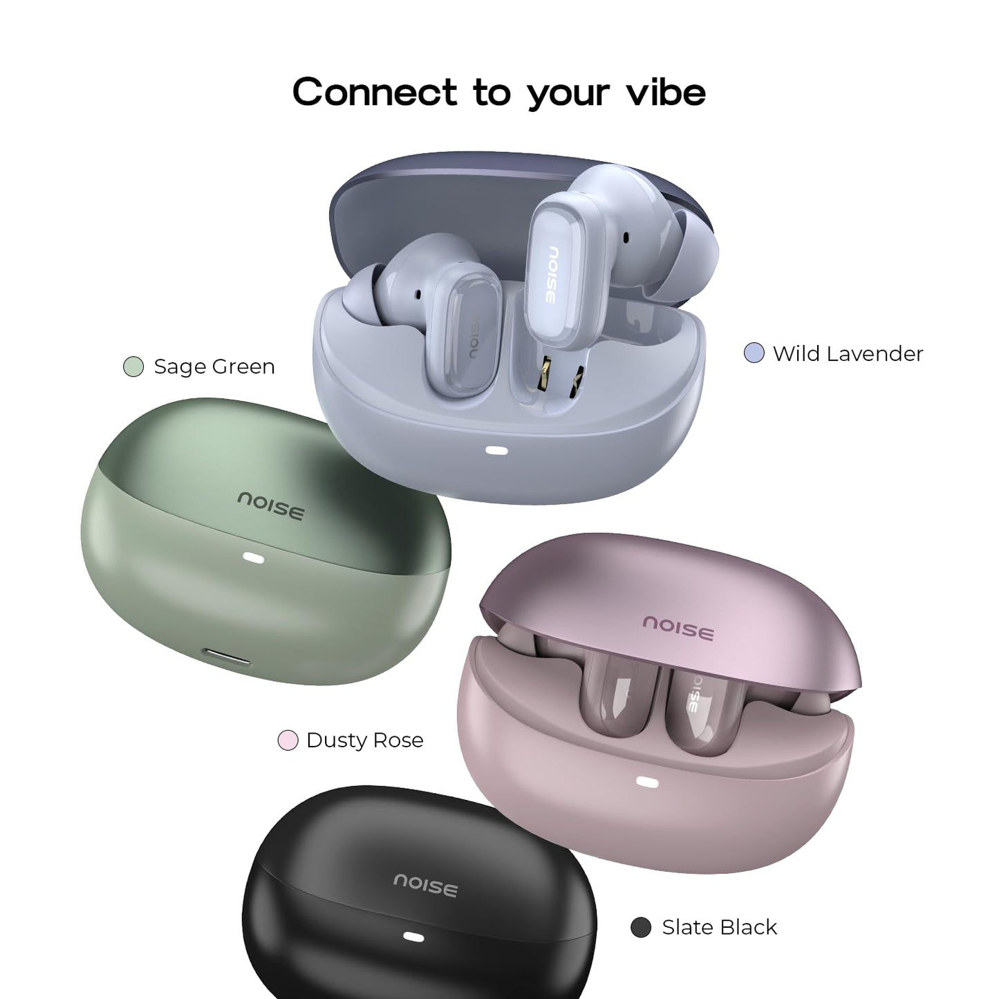 Noise Newly Launched Buds Connect 3 Truly Wireless Earbuds with 40H of Playtime, Quad Mic with ENC, Low Latency, 10mm Driver, BT V5.4(Slate Black)