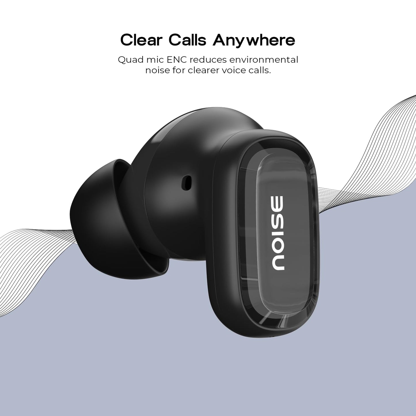 Noise Newly Launched Buds Connect 3 Truly Wireless Earbuds with 40H of Playtime, Quad Mic with ENC, Low Latency, 10mm Driver, BT V5.4(Slate Black)