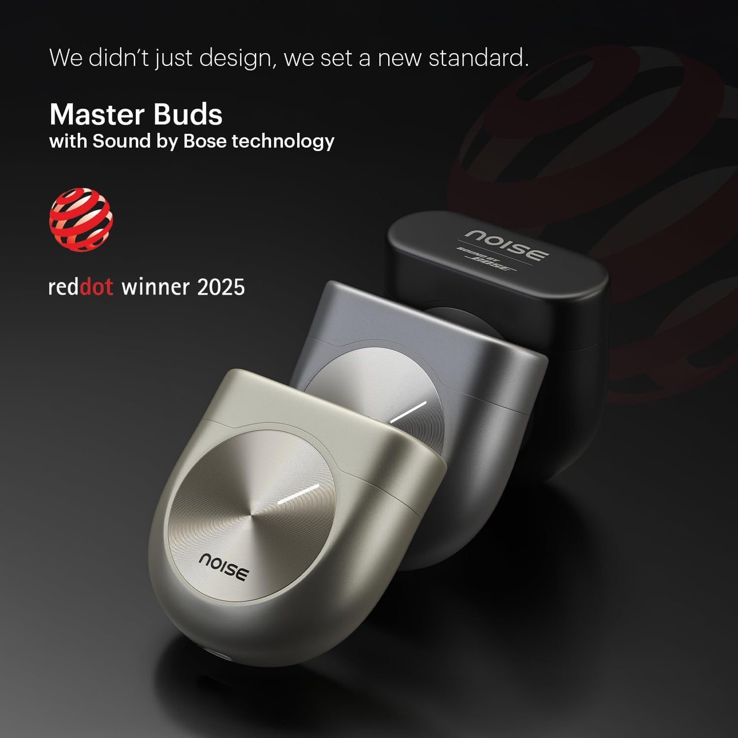 Noise Master Buds, Sound by Bose in-Ear Bluetooth Earbuds, Up to 49dB Adaptive ANC, LHDC 5.0, Immersive Spatial Audio, 44H Playtime with 6 mic ENC, Dual Pairing, IPX5 Ear Buds TWS (Titanium)
