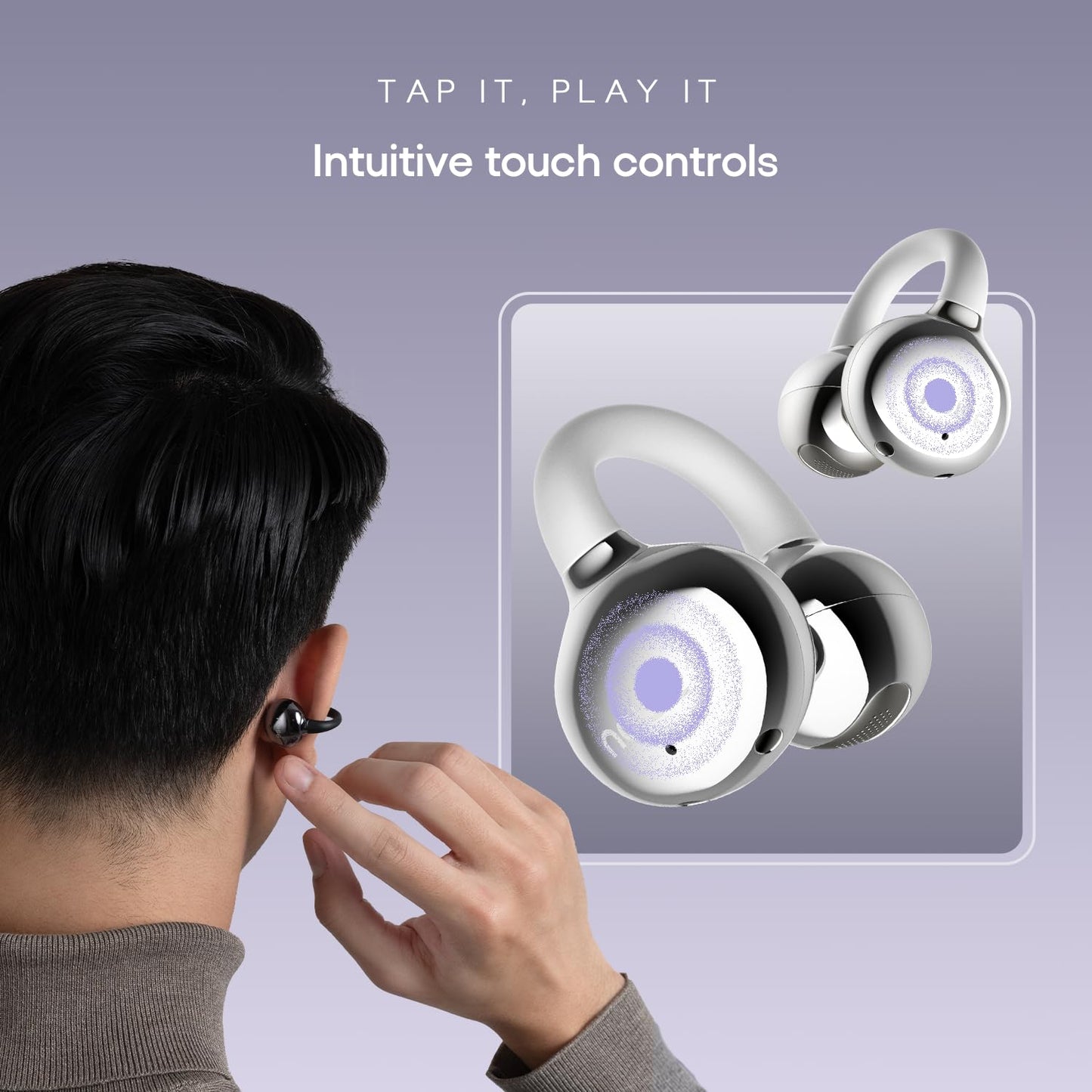Noise Pure Pods Wireless Open Ear Earbuds with AirWave™ Technology,Up-to 80H Playtime,Quad Mic with ENC,16mm Neodymium Dynamic Driver,Detachable Pure Band,BTv5.3 (Zen Beige)